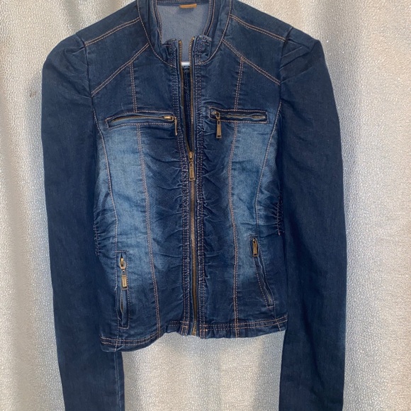 Women’s vintage jean jacket with pockets jou jou - Picture 1 of 4